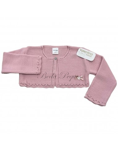 Valentina Bebés chaqueta bolero hilo rosa empolvado