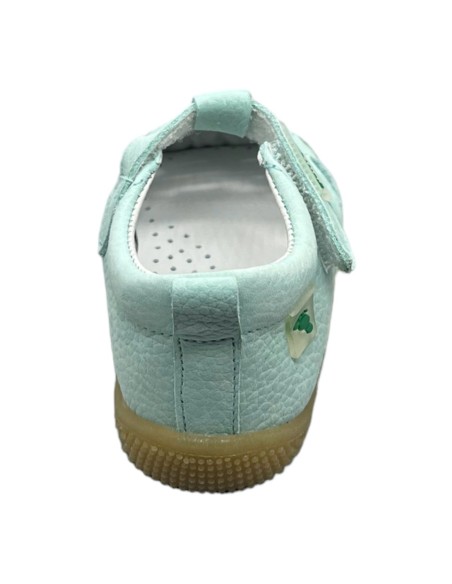 Biotecnical zapato abierto blandito  piel aguamarina