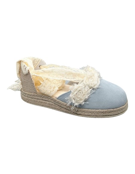 Guxs zapato de ceremonia y comunión esparto piel ante celeste
