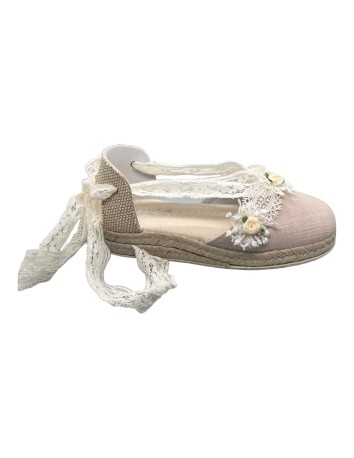 Guxs zapato de ceremonia y comunión esparto flor lino...