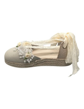 Guxs zapato de ceremonia y comunión esparto flor lino... 2