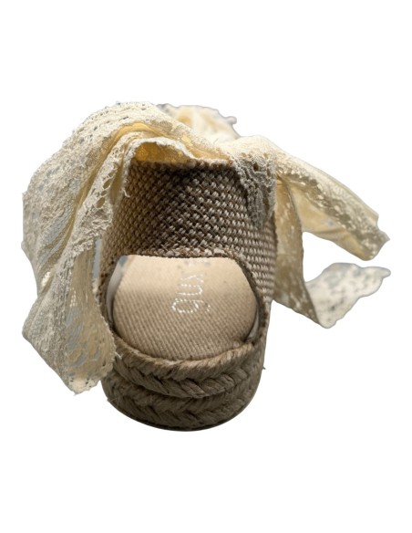 Guxs zapato de ceremonia y comunión esparto flor lino rustic hielo