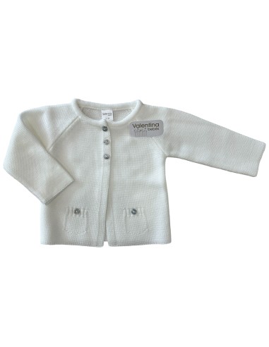 Valentina Bebés chaqueta hilo blanco