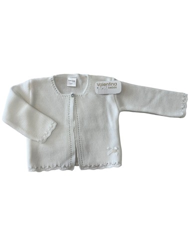 Valentina Bebés chaqueta niña hilo color blanco