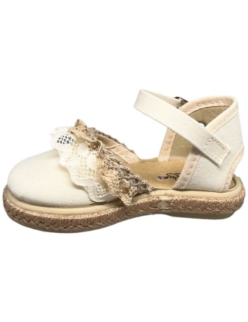 Lona Esparto Beige Combinada Encaje piso en Yute 2