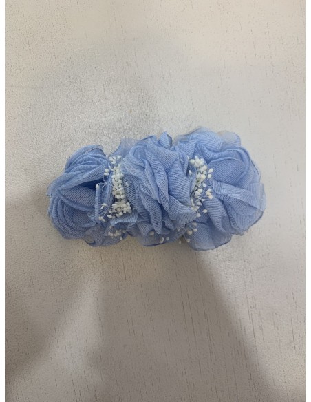 Siena Clip Rana 3 flores color celeste
