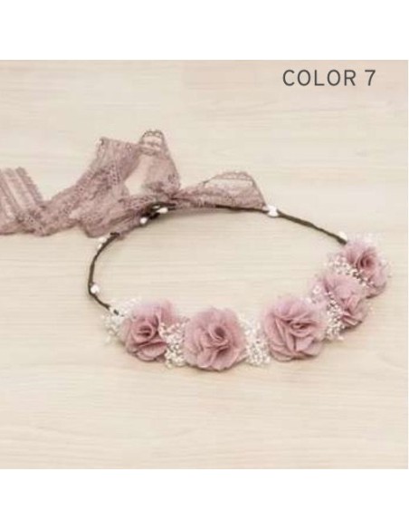 Siena Corona abierta flores 102 Gypso y Encaje color Rosa empolvado