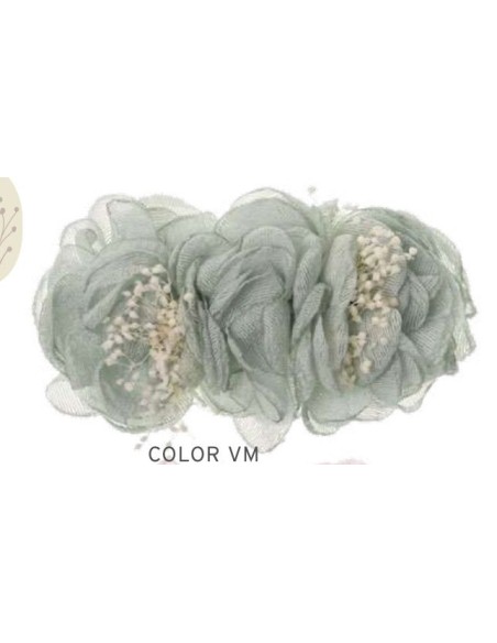 Siena Clip Rana 3 flores color verde agua