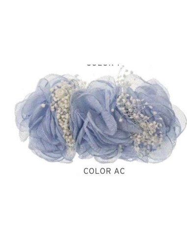 Siena Clip Rana 3 flores color celeste