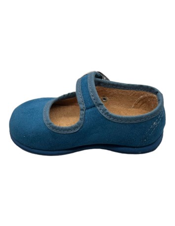 Merceditas piel Suede color Azul Azafata 2