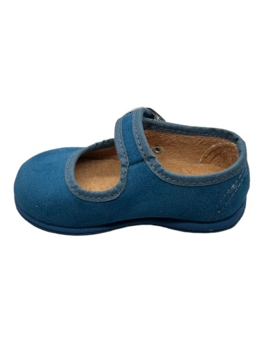 Merceditas piel Suede color Azul Azafata