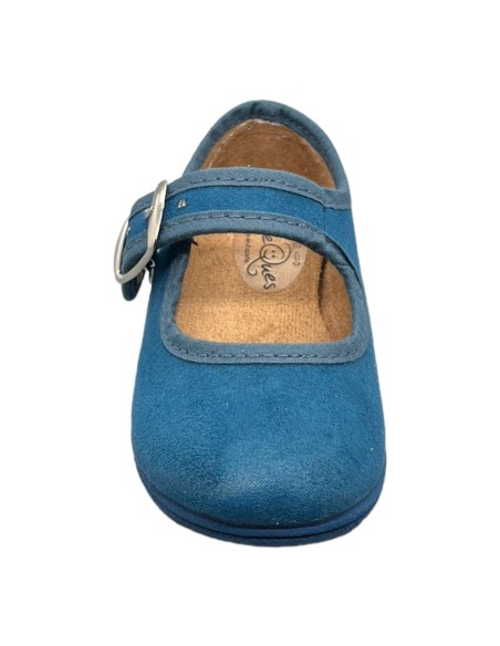 Merceditas piel Suede color Azul Azafata