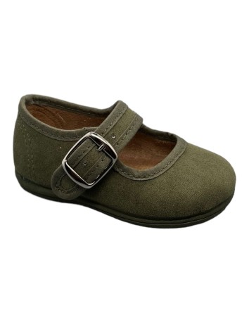 Merceditas piel Suede color Verde Oliva