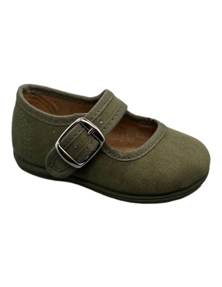 Merceditas piel Suede color Verde Oliva