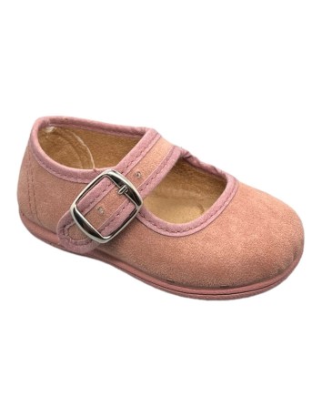 Merceditas piel Suede color Rosa Maquillaje