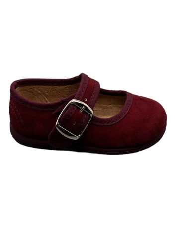 Merceditas piel Suede color Burdeos