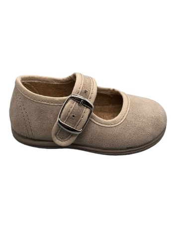 Merceditas piel Suede color Beige