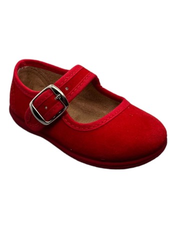 Merceditas piel Suede color Rojo