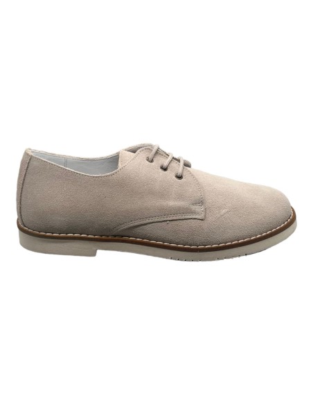 Guxs Zapato Blucher Ceremonia Niño piel serraje color Beige