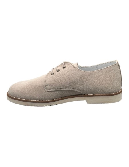 Guxs Zapato Blucher Ceremonia Niño piel serraje color Beige