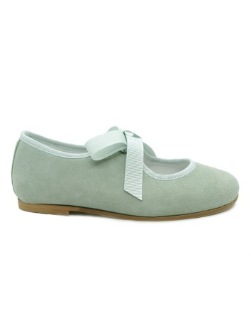 Guxs Zapato Niña modelo Angelito piel soft ante Salvia