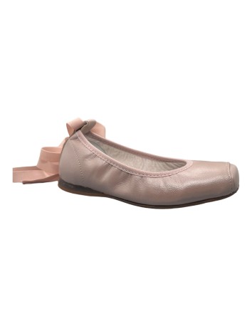 Guxs Zapato Niña modelo Ballet Piel metal Nude Rosa