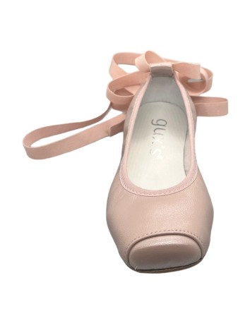 Guxs Zapato Niña modelo Ballet Piel metal Nude Rosa 2