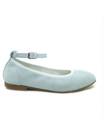 Guxs Zapato Niña modelo Ballet piel ante Azure