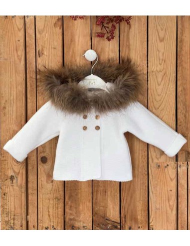 Valentina Bebes Chaquetón punto Blanco