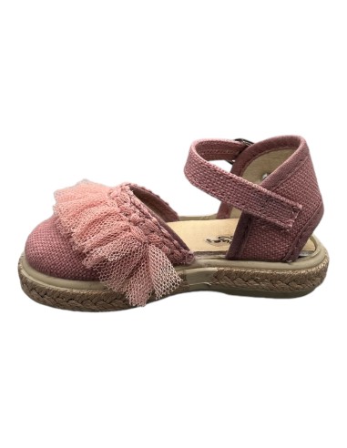 Zapato de tejido tipo lino en color rosa palo...
