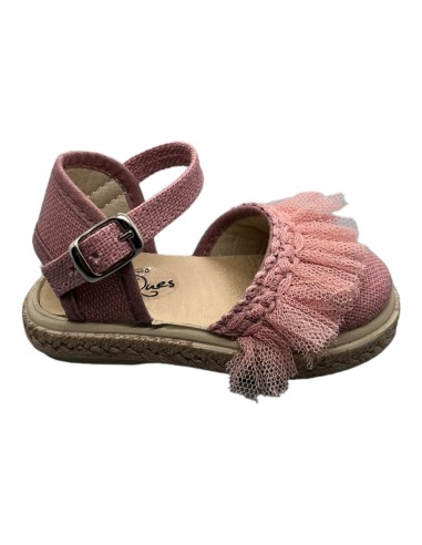 Zapato de tejido tipo lino en color rosa palo...