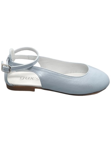 Guxs zapato niña cinta piel color metal