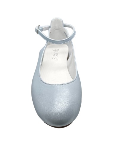 Guxs zapato niña cinta piel color metal