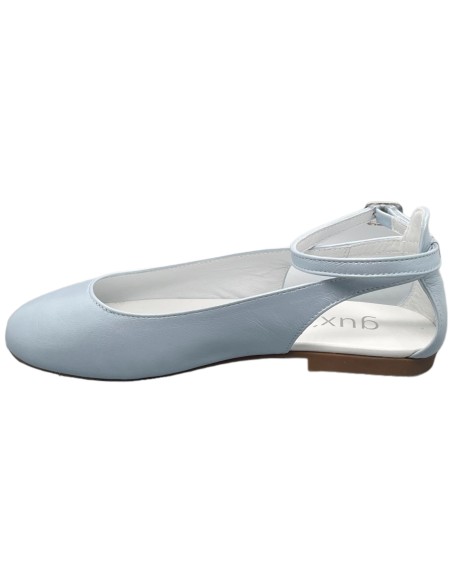 Guxs zapato niña cinta piel color metal