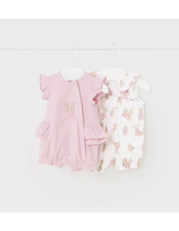 Mayoral colección Rosa Baby Set de 2 Peleles cortos