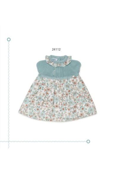 Juliana Bebés colección Flores Vestido cuerpo punto