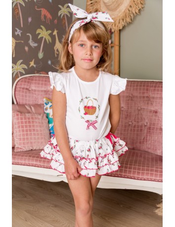 Mon Petit Bonbon colección Liberty  rojo Conjunto niña