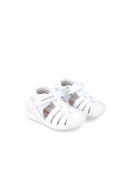 Biomecanics Sandalia unisex blanca con cierre adherente
