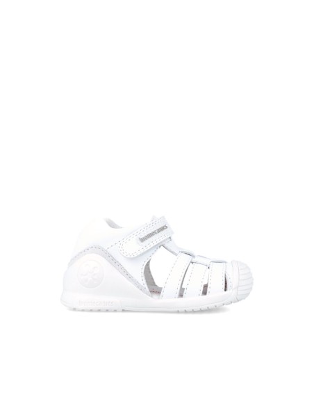 Biomecanics Sandalia unisex blanca con cierre adherente