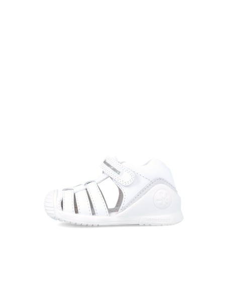 Biomecanics Sandalia unisex blanca con cierre adherente