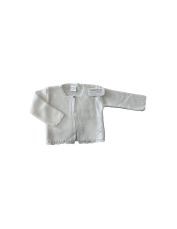 Valentina Bebes Chaqueta Larga Hilo Blanco