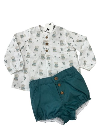 La Martinica Colección Grosella Bombacho y camisa niño