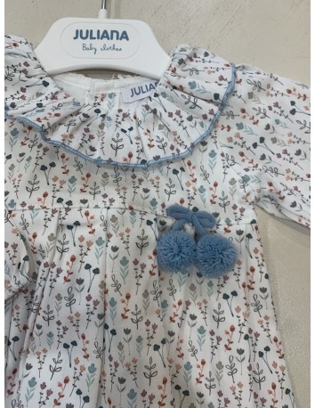 Juliana Bebés colección Azul Nube Vestido Ramitas 2