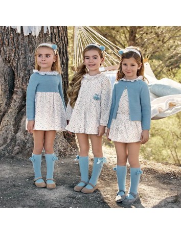 Juliana Bebés colección Azul Nube Vestido Ramitas