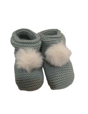 Pangasa botita patuco pompon color Verde Empolvado