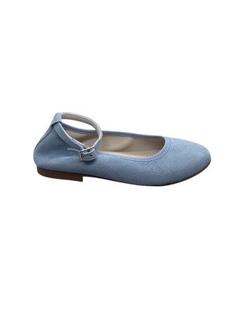 Guxs zapato niña modelo Ballet piel ante  Sky Blue