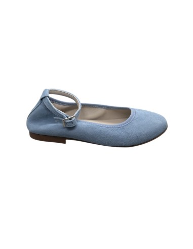 Guxs zapato niña modelo Ballet piel ante  Sky Blue