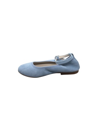 Guxs zapato niña modelo Ballet piel ante  Sky Blue 2