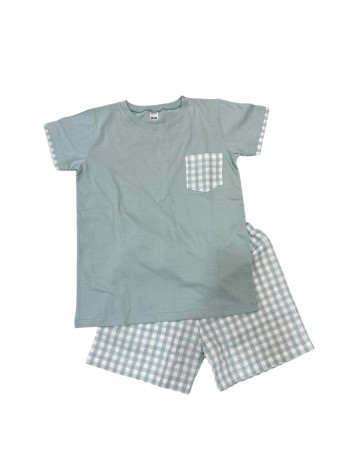 Rapife Pijama Camiseta y Bermuda Verde Agua. 2