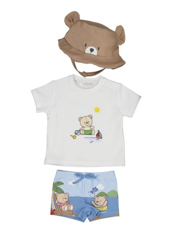 Mayoral Conjunto baño con gorro Osos